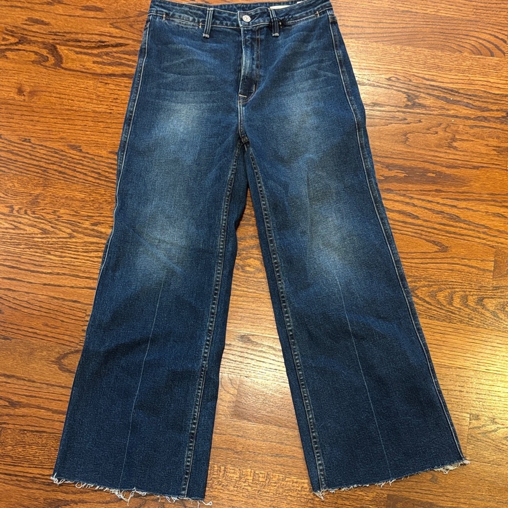 Noend Queen denim Wide-Leg crop blue jeans
